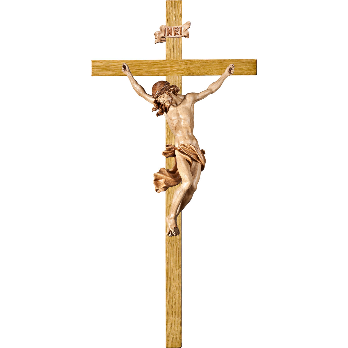 Cristo Barroco en cruz de roble